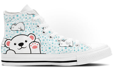 Polar Bear Starry Doodle High Tops