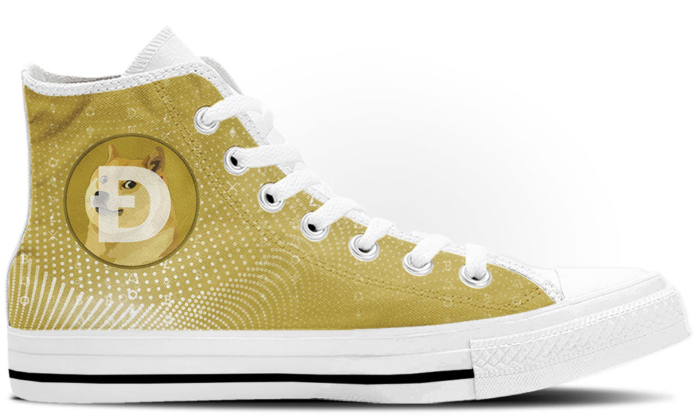 Dogecoin High Top Shoes - Custom Canvas Sneakers