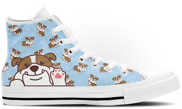 English Bulldog Doodle High Tops